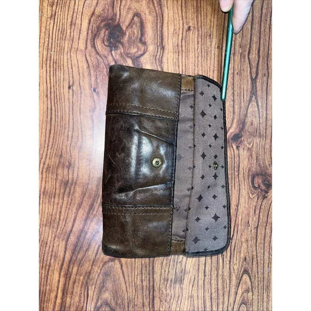 Fossil Long Live Vintage 1954 Womens Brown Leather Wallet